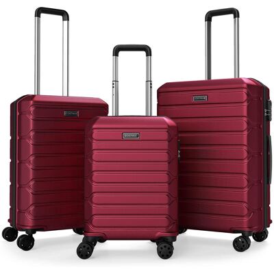 Costway - 3-Piece Hardside Luggage Set (20/24/28 Inch) with 8-Spinner Wheels, 3-Digital Lock - Red Costway - 3-Piece Hardside Luggage Set (20/24/28 Inch) with 8-Spinner Wheels, 3-Digital Lock - Red