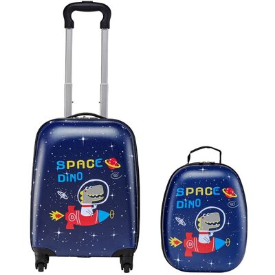 VEVOR - Kids Luggage Set, 2 Piece, 18 Inch Hardside Rolling Wheels Suitcase with Hard-Shell Backpack, Dinosaur Kids Carry - Navy Blue VEVOR - Kids Luggage Set, 2 Piece, 18 Inch Hardside Rolling Wheels Suitcase with Hard-Shell Backpack, Dinosaur Kids Carry - Navy Blue