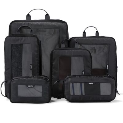 Epicka - TripCozy Compression Packing Cubes Durable Travel organizer Bags with Mesh Top for Carry on - Dark Grey-6 Set Epicka - TripCozy Compression Packing Cubes Durable Travel organizer Bags with Mesh Top for Carry on - Dark Grey-6 Set