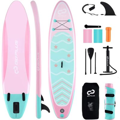 Costway - 11' Inflatable SUP Board, Portable Paddle Board with 5D rings Stand Up Paddle Board for Youth & Adult - Light Pink Costway - 11' Inflatable SUP Board, Portable Paddle Board with 5D rings Stand Up Paddle Board for Youth & Adult - Light Pink