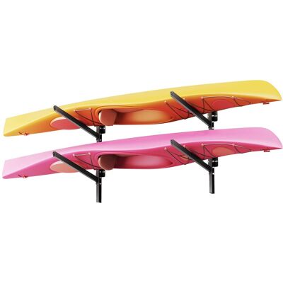 VEVOR - Kayak Storage Rack for 2 Kayaks, Holds 200 lbs, Heavy Duty Adjustable Wall Mount Stand for Indoor Outdoor Garage - Black VEVOR - Kayak Storage Rack for 2 Kayaks, Holds 200 lbs, Heavy Duty Adjustable Wall Mount Stand for Indoor Outdoor Garage - Black