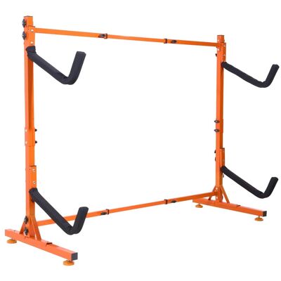 VEVOR - Freestanding Kayak Storage Rack, Kayak Stand for 2 Kayak Canoe Paddleboard, Heavy-duty Steel Kayak Hanger Holder - Black;Orange VEVOR - Freestanding Kayak Storage Rack, Kayak Stand for 2 Kayak Canoe Paddleboard, Heavy-duty Steel Kayak Hanger Holder - Black;Orange