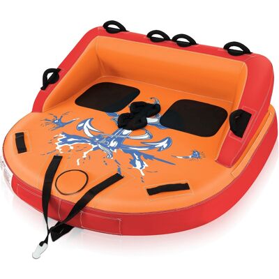 Gymax - 2 Person Inflatable Towable Tubes for Boating Water Tubes for Boats to Pull - Orange Gymax - 2 Person Inflatable Towable Tubes for Boating Water Tubes for Boats to Pull - Orange