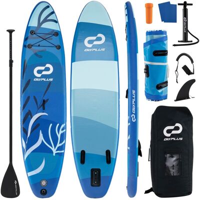Costway - 10' Inflatable SUP Board, Portable Paddle Board with 5D rings Stand Up Paddle Board for Youth & Adult - Navy Costway - 10' Inflatable SUP Board, Portable Paddle Board with 5D rings Stand Up Paddle Board for Youth & Adult - Navy