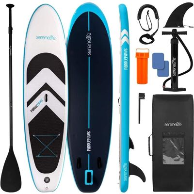 SereneLife - 11’ Inflatable SUP - Pet-Friendly Stand-Up Paddle Board for Adults and Pet Ride Alongs - Black SereneLife - 11’ Inflatable SUP - Pet-Friendly Stand-Up Paddle Board for Adults and Pet Ride Alongs - Black