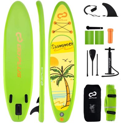 Costway - 11' Inflatable SUP Board, Portable Paddle Board with 5D rings Stand Up Paddle Board for Youth & Adult - Green Costway - 11' Inflatable SUP Board, Portable Paddle Board with 5D rings Stand Up Paddle Board for Youth & Adult - Green