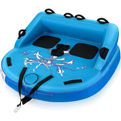 Gymax - 2 Person Inflatable Towable Tubes for Boating Water Tubes for Boats to Pull - Blue Gymax - 2 Person Inflatable Towable Tubes for Boating Water Tubes for Boats to Pull - Blue