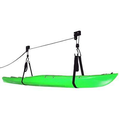 RAD Sportz - Bike Lane Kayak Hoist for Overhead Garage Storage - Black RAD Sportz - Bike Lane Kayak Hoist for Overhead Garage Storage - Black