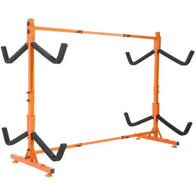 VEVOR - Freestanding Kayak Storage Rack, Kayak Stand for 4 Kayak Canoe Paddleboard, Heavy-duty Steel Kayak Hanger Holder - Black;Orange VEVOR - Freestanding Kayak Storage Rack, Kayak Stand for 4 Kayak Canoe Paddleboard, Heavy-duty Steel Kayak Hanger Holder - Black;Orange