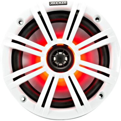 Kicker - KM Series 6-1/2" 2-Way Marine Speakers with Polypropylene Cones Pair - Charcoal And White Kicker - KM Series 6-1/2" 2-Way Marine Speakers with Polypropylene Cones Pair - Charcoal And White