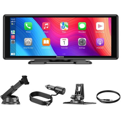 ESSGOO - 10.26″ Portable IPS Touchscreen with Apple CarPlay, Android Auto, Bluetooth 5.3, Backup Camera Car Stereo ESSGOO - 10.26″ Portable IPS Touchscreen with Apple CarPlay, Android Auto, Bluetooth 5.3, Backup Camera Car Stereo