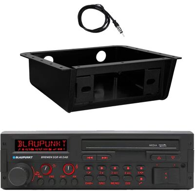 Blaupunkt - BREMEN Single DIN 80's Retro Classic Bluetooth AM/FM Radio Receiver w/Under Dash Install Kit, Radio Antenna Blaupunkt - BREMEN Single DIN 80's Retro Classic Bluetooth AM/FM Radio Receiver w/Under Dash Install Kit, Radio Antenna