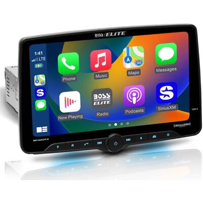 Audio - BOSS Elite Single-DIN Car Stereo Apple CarPlay Android Auto, 10.1-Inch Floating Touchscreen, Sirius XM-Ready, Bluetooth - Black Audio - BOSS Elite Single-DIN Car Stereo Apple CarPlay Android Auto, 10.1-Inch Floating Touchscreen, Sirius XM-Ready, Bluetooth - Black