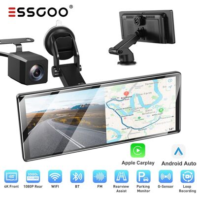 ESSGOO - 11.3″ IPS Touchscreen with Wireless Apple CarPlay, Android Auto, Dual Dash Cam Easy Install Car Stereo ESSGOO - 11.3″ IPS Touchscreen with Wireless Apple CarPlay, Android Auto, Dual Dash Cam Easy Install Car Stereo