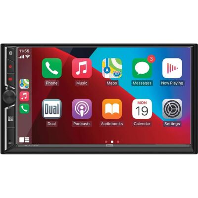 Dual - 7" Double DIN Car Stereo Wired & Wireless CarPlay & Android Auto Bluetooth Backup Camera Input - Black Dual - 7" Double DIN Car Stereo Wired & Wireless CarPlay & Android Auto Bluetooth Backup Camera Input - Black