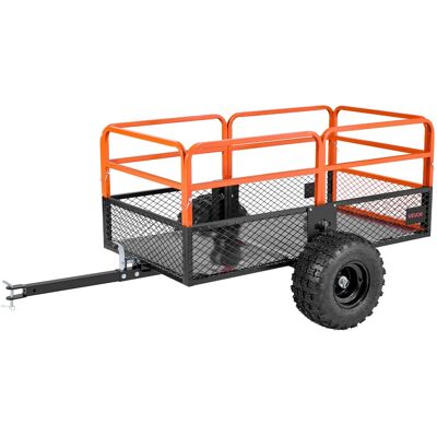VEVOR - Garden Utility Trailer, 28 Cu. Ft. & 1800lbs, ATV UTV Trailer, Tow Behind Steel Dump Trailers, Removable Rear Panel - Black; Orange VEVOR - Garden Utility Trailer, 28 Cu. Ft. & 1800lbs, ATV UTV Trailer, Tow Behind Steel Dump Trailers, Removable Rear Panel - Black; Orange