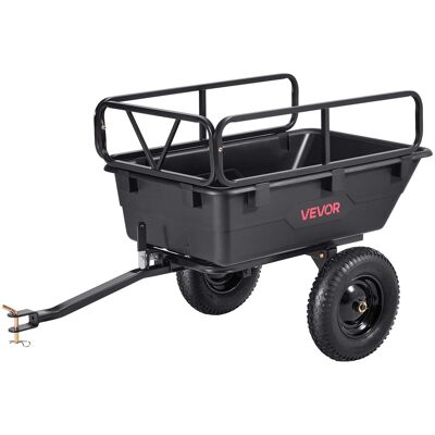 VEVOR - Garden Utility Trailer, 10 Cu. Ft 500lbs, ATV UTV Hauling Trailer, Tow Behind Poly Dump Cart with 16" Tires - Black VEVOR - Garden Utility Trailer, 10 Cu. Ft 500lbs, ATV UTV Hauling Trailer, Tow Behind Poly Dump Cart with 16" Tires - Black