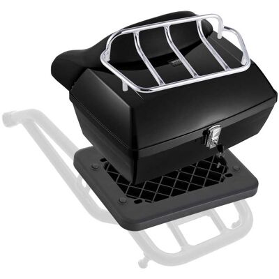 VEVOR - Motorcycle Top Case, Universal Durable PP Material Motorbike Tail Box with Reflective Panel, 48L Waterproof Detachable - Black VEVOR - Motorcycle Top Case, Universal Durable PP Material Motorbike Tail Box with Reflective Panel, 48L Waterproof Detachable - Black