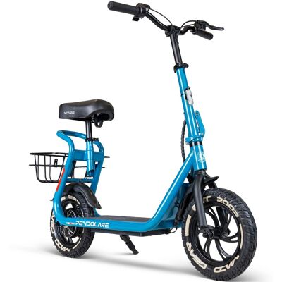 Electric Scooter with Seat & Basket for Adults & Teens – Long Range 18 Miles, 450W Motor, Foldable – Madd Gear Pendolare - Blue Electric Scooter with Seat & Basket for Adults & Teens – Long Range 18 Miles, 450W Motor, Foldable – Madd Gear Pendolare - Blue