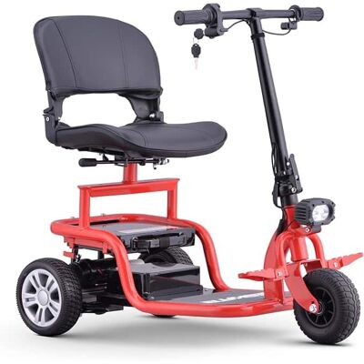 Hover Heart - 3-Wheel Mobility Scooter for Adults and Seniors with Detachable Battery, Swivel Seat and Foldable Handlebar - Red Hover Heart - 3-Wheel Mobility Scooter for Adults and Seniors with Detachable Battery, Swivel Seat and Foldable Handlebar - Red