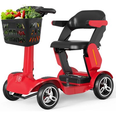 REYWMER - Heavy Duty 4 Wheel Mobility Scooter for Adults & Seniors, Folding Electric Travel Scooter, 35mi Max Long Range, 265LBS - Red REYWMER - Heavy Duty 4 Wheel Mobility Scooter for Adults & Seniors, Folding Electric Travel Scooter, 35mi Max Long Range, 265LBS - Red