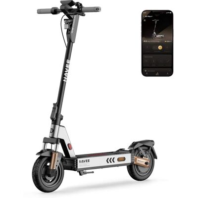 NAVEE - G5 Electric Scooter, 28 mi Max Range, 20 MPH Max Speed, Front Fork & Rear Arm Suspension, 10" Tires - Gray NAVEE - G5 Electric Scooter, 28 mi Max Range, 20 MPH Max Speed, Front Fork & Rear Arm Suspension, 10" Tires - Gray