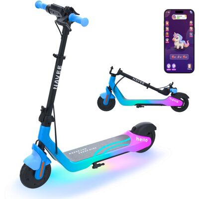 NAVEE - K100 Max Kids Electric Scooter for Ages 6–14, 11.2 mi Max Range, 12.4 mph Max Speed, Apple Find My, RGB Lights - Blue NAVEE - K100 Max Kids Electric Scooter for Ages 6–14, 11.2 mi Max Range, 12.4 mph Max Speed, Apple Find My, RGB Lights - Blue
