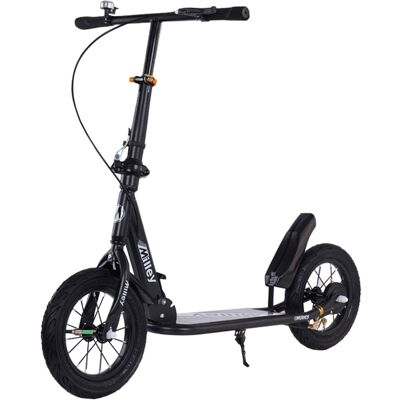 Topteng - 12" Air Tire Foldable Commuter Kick Scooter for Adults & Teens-Shock-Absorbing, 220lbs Capacity,Dual Hand Brakes - Black Topteng - 12" Air Tire Foldable Commuter Kick Scooter for Adults & Teens-Shock-Absorbing, 220lbs Capacity,Dual Hand Brakes - Black