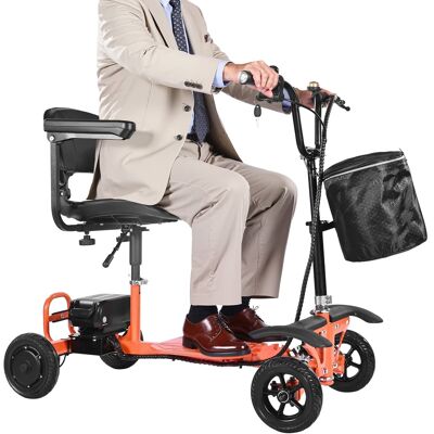 VEVOR - 4-Wheel Folding Mobility Scooter for Adults & Seniors, 265LBS Loading Electric Mobility Scooter - Orange VEVOR - 4-Wheel Folding Mobility Scooter for Adults & Seniors, 265LBS Loading Electric Mobility Scooter - Orange