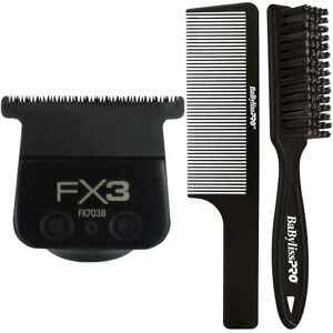 - BaBylissPro FX3 Titanium Standard-Tooth Ultra-Thin T-Blade FX703B + Brush + Comb - Black - BaBylissPro FX3 Titanium Standard-Tooth Ultra-Thin T-Blade FX703B + Brush + Comb - Black