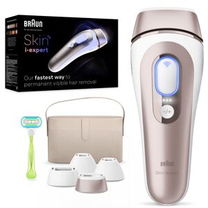 Braun - IPL Skin i·Expert Home Hair Removal Includes Vanity Case, Venus Razor, 4 Smart Heads, with Free App - White/Bronze Braun - IPL Skin i·Expert Home Hair Removal Includes Vanity Case, Venus Razor, 4 Smart Heads, with Free App - White/Bronze