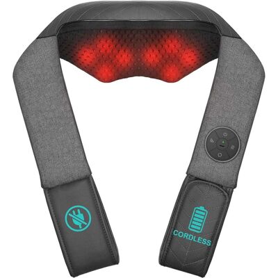 Nekteck - Cordless Neck and Back Massager - Gray Nekteck - Cordless Neck and Back Massager - Gray