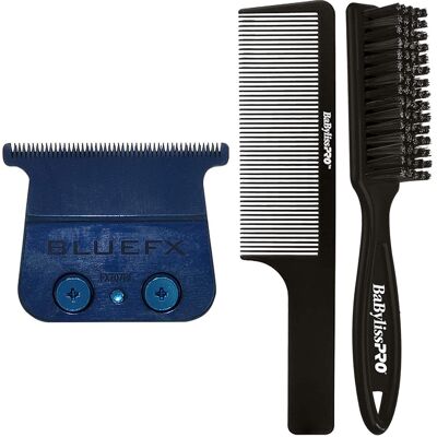 BaByliss - Pro DLC/Titanium Standard-Tooth Trimmer Blade FX707BL and Brush + Comb - Blue BaByliss - Pro DLC/Titanium Standard-Tooth Trimmer Blade FX707BL and Brush + Comb - Blue