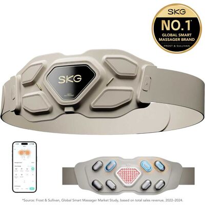 SKG - Lower Back Massager for Pain Relief Deep Tissue Christmas Gifts for Men Women Adjustable Cordless Heating Pad - White SKG - Lower Back Massager for Pain Relief Deep Tissue Christmas Gifts for Men Women Adjustable Cordless Heating Pad - White