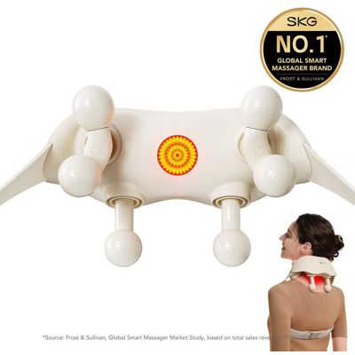 SKG - Lower Back Massager for Pain Relief Deep Tissue Christmas Gifts for Men Women Adjustable Cordless Heating Pad - White SKG - Lower Back Massager for Pain Relief Deep Tissue Christmas Gifts for Men Women Adjustable Cordless Heating Pad - White