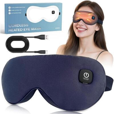 Core Tech - Cordless Heated Eye Mask for Dry Eyes Relief with 3 Heat Settings, Washable Cover & Auto Shut-Off - Navy Blue Core Tech - Cordless Heated Eye Mask for Dry Eyes Relief with 3 Heat Settings, Washable Cover & Auto Shut-Off - Navy Blue