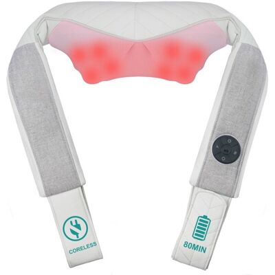Nekteck - Cordless Neck and Back Massager - White Nekteck - Cordless Neck and Back Massager - White