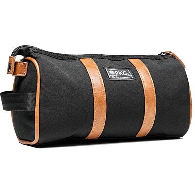 PKG - Charlotte Recycled Essentials Toiletry Bag - Black/Tan PKG - Charlotte Recycled Essentials Toiletry Bag - Black/Tan
