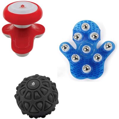Pursonic - Recovery Trio: Vibrating Massage Ball, Handheld Node Massager & Palm Harmony Glove Pursonic - Recovery Trio: Vibrating Massage Ball, Handheld Node Massager & Palm Harmony Glove