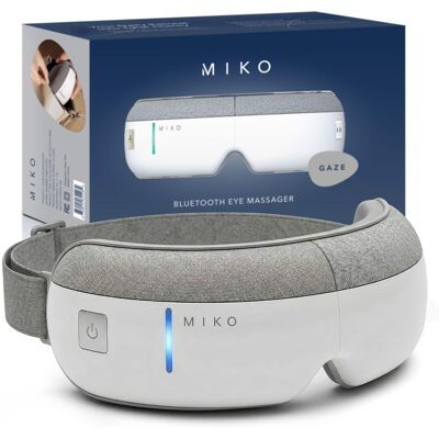 Miko - Gaze Eye Massager with Heat, Bluetooth Music, 4 Massage Modes, 4 Intensities, Ergonomic Fit, Eye Strain Relief - White Miko - Gaze Eye Massager with Heat, Bluetooth Music, 4 Massage Modes, 4 Intensities, Ergonomic Fit, Eye Strain Relief - White