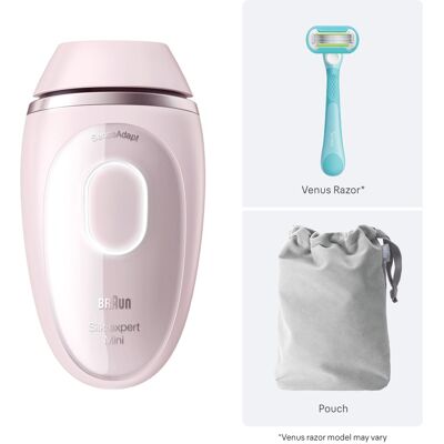 Braun - Silk-Expert Mini Corded IPL Hair Removal Device with Venus Razor and Pouch - Pink Braun - Silk-Expert Mini Corded IPL Hair Removal Device with Venus Razor and Pouch - Pink