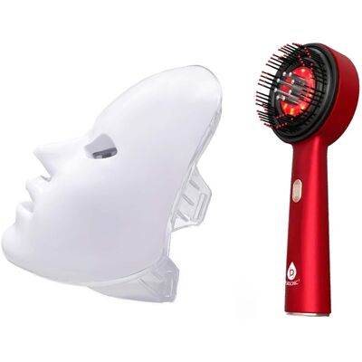 Pursonic - 7-Color Facial Therapy Mask + 3-in-1 LED Scalp & Hair Treatment Brush Pursonic - 7-Color Facial Therapy Mask + 3-in-1 LED Scalp & Hair Treatment Brush
