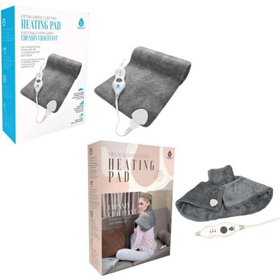 Pursonic - Total Comfort Package: Neck & Shoulder Warmer + Electric Heat Pad - Gray Pursonic - Total Comfort Package: Neck & Shoulder Warmer + Electric Heat Pad - Gray