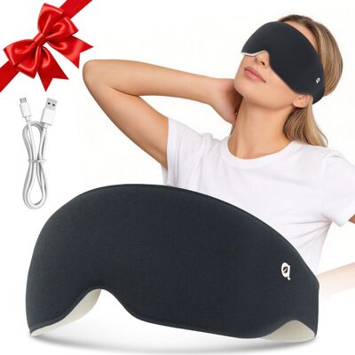 Arboleaf - Cordless Heated Eye Mask for Dry Eyes, Rechargeable Warm Compress Eye Mask, 3 Heat Modes, Adjustable Strap - Black Arboleaf - Cordless Heated Eye Mask for Dry Eyes, Rechargeable Warm Compress Eye Mask, 3 Heat Modes, Adjustable Strap - Black