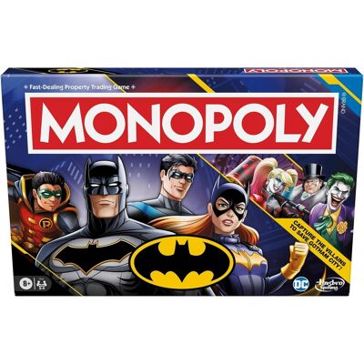 Hasbro - Monopoly Batman Edition Board Game Monopoly Game for Batman Fans Ages 8 and Up 2 to 4 Players Family Games Str Hasbro - Monopoly Batman Edition Board Game Monopoly Game for Batman Fans Ages 8 and Up 2 to 4 Players Family Games Str