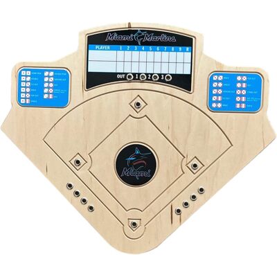 Across the Board - Miami Marlins Handcrafted Wood Baseball Game - Multicolor Across the Board - Miami Marlins Handcrafted Wood Baseball Game - Multicolor