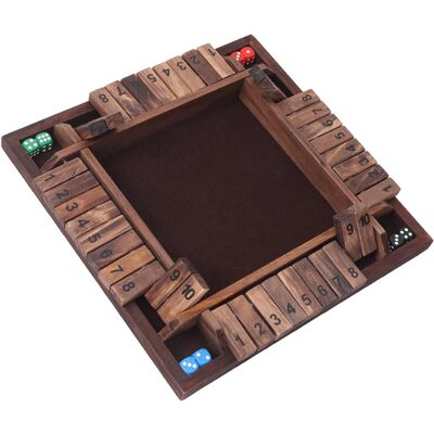 GSE Games & Sports Expert - 4-Player 10 Numbers Wooden Shut The Box Dice Board Game with 8 Dice. 4-Way Shut The Box Set GSE Games & Sports Expert - 4-Player 10 Numbers Wooden Shut The Box Dice Board Game with 8 Dice. 4-Way Shut The Box Set