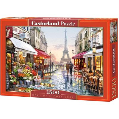 Castorland - 1500 Piece Jigsaw Puzzles, Flower Shop, Street of Paris, France, Eiffel Tower, Adult Puzzles, C-151288-2 - Red Castorland - 1500 Piece Jigsaw Puzzles, Flower Shop, Street of Paris, France, Eiffel Tower, Adult Puzzles, C-151288-2 - Red
