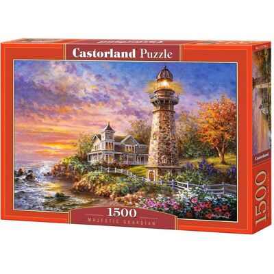 Castorland - 1500 Piece Jigsaw Puzzles, Majestic Guardian, Lighthouse, Seaview, Seashore, Adult Puzzles, C-151790-2 - Red Castorland - 1500 Piece Jigsaw Puzzles, Majestic Guardian, Lighthouse, Seaview, Seashore, Adult Puzzles, C-151790-2 - Red