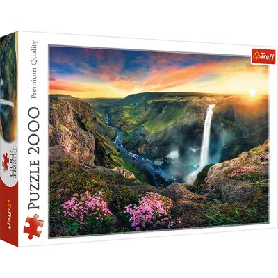 Trefl - Red 2000 Piece Puzzle - Háifoss Waterfall, Iceland Trefl - Red 2000 Piece Puzzle - Háifoss Waterfall, Iceland